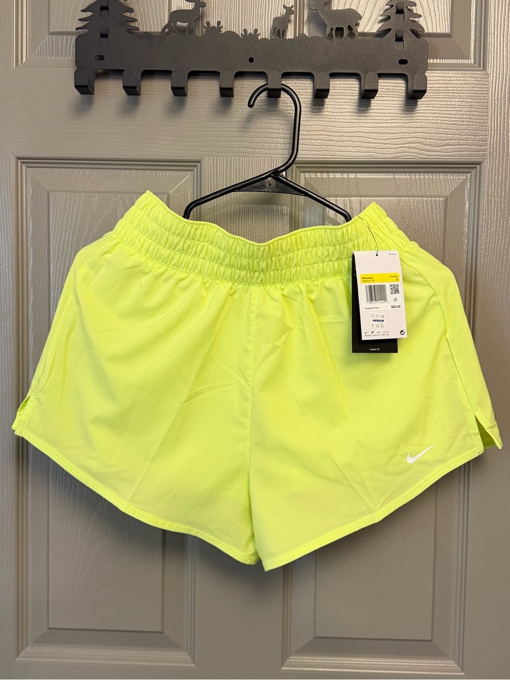 Nike Women's Neon Yellow Athletic Running Shorts